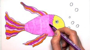 Рисуем и раскашиваем рыбку и черепашку\\ Рисование для девочек!
