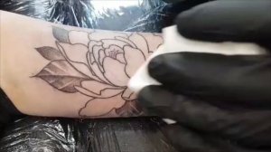 PEONY FLOWER TATTOO - TIME LAPSE.