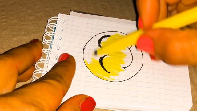 Милый смайлик / как идея для рисования/ как нарисовать/ учимся/ просто рисуем, легко нарисовать