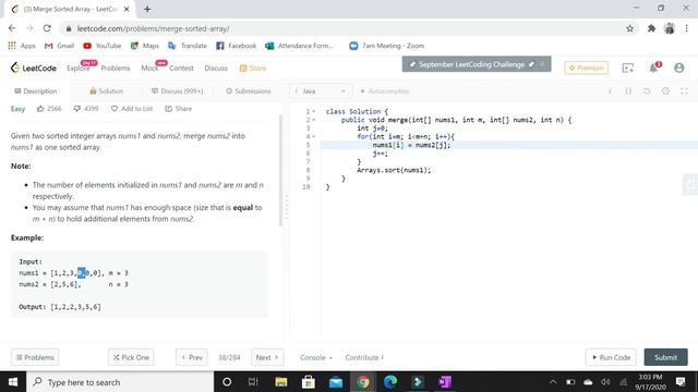 Leetcode#88 - Merge Sorted Array in Java (Balochi) смотреть онлайн