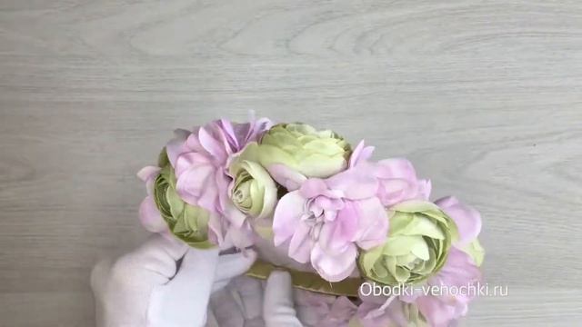 Видео обзор - ободок для волос с цветами "Светлая Весна" смотреть онлайн