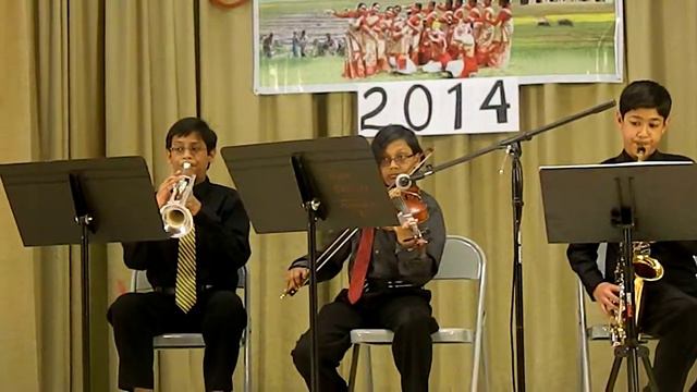 Coldplay on the saxophone and trumpet and violin