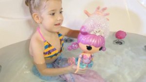 Кукла лалалупси русалочка с пеной для ванн жемчужная пена. Lalaloopsy bubbly mermaid.