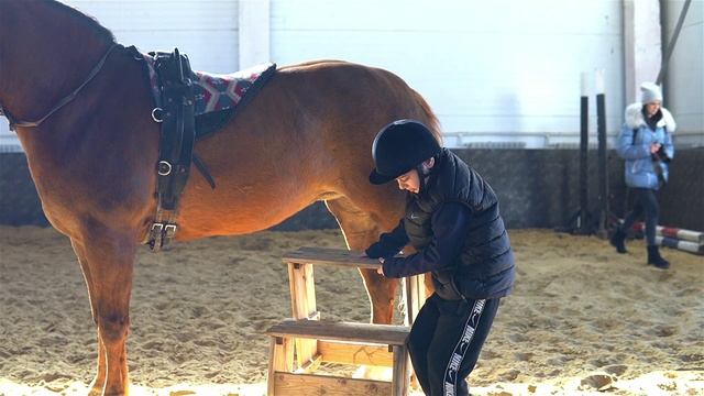 Занятия в конно-спортивном клубе ДГТУ «Ход конем»: Андрей Далакишвили