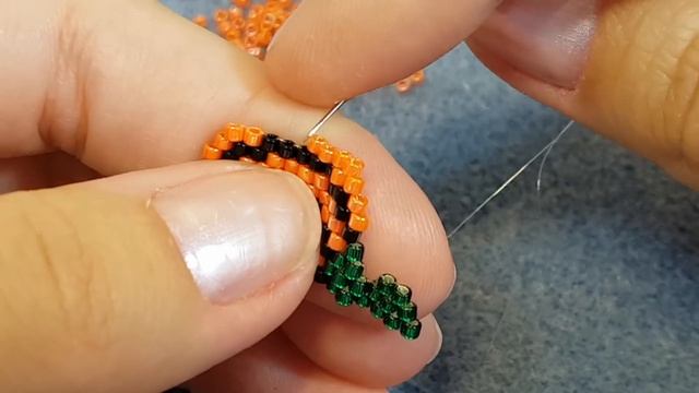 Серьги из бисера/Тыква из бисера/Серьги своими руками/Серьги на хеллоуин