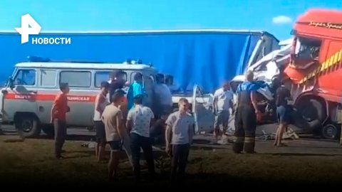 11 человек погибли в ДТП под Ульяновском: столкнулись две фуры и микроавтобус / РЕН Новости