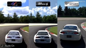 Gran Turismo 5 vs Gran Turismo 6 vs Gran Turismo Sport - Toyota Supra RZ '97 at Monza