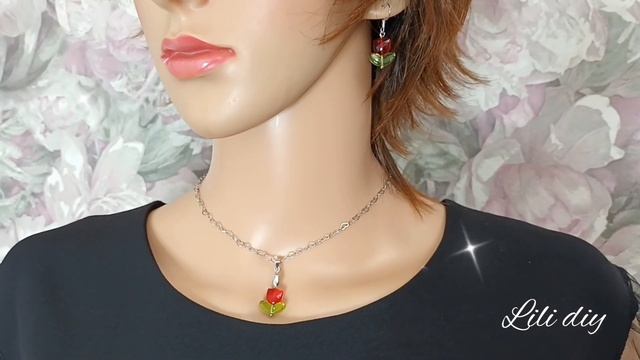 Нежный✨️ комплект с тюльпанами ⚘️⚘️⚘️✨️hand made ♥️ смотреть онлайн