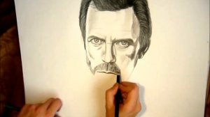 Портрет Хью Лори (Доктор Хаус) углём от Annet_Portret. Drawing Portrait Hugh Laurie (Dr. House)