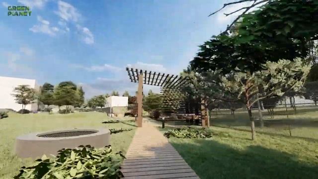 Green planet. Труневки. Дневная визуализация ландшафтного проекта смотреть онлайн
