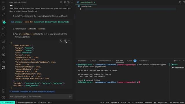 JavaScript to TypeScript Migration with GitHub Copilot Chat