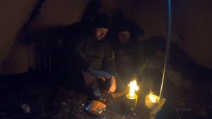 Огонь Лебедева в палатке Tentipi