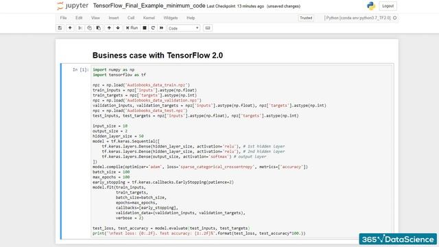 237 A Note on TensorFlow 2 Syntax (DEEP LEARNING TENSOR FLOW 2.0) DATA SCIENCE BEGINNER COURSE