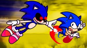 Хоррор Мод Соник.EXE Гонится за Обычным Соником во Friday Night Funkin'