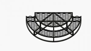 Крыльцо к дому Полукруглое 2 ступени с решеткой