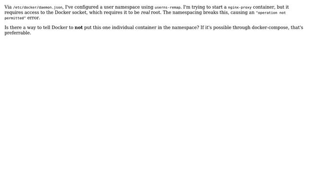 DevOps & SysAdmins: How do I make exceptions to Docker namespacing? смотреть онлайн