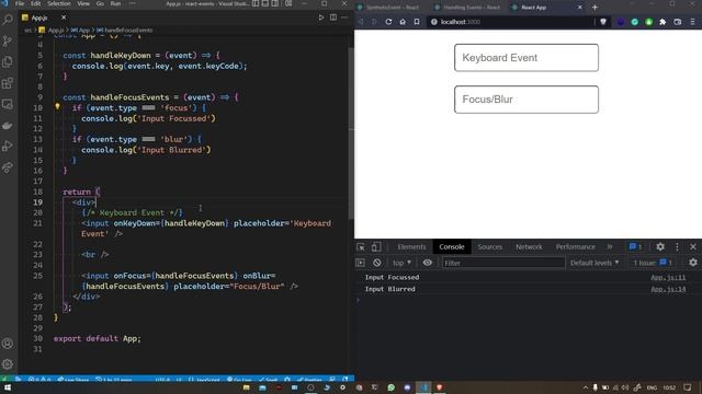 Events Handling in React | Synthetic Event (in Hindi) - opendevs
