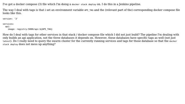 How do I deal with tags for a docker stack deploy? смотреть онлайн