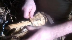 лапти из лыка от носка справа и слева!