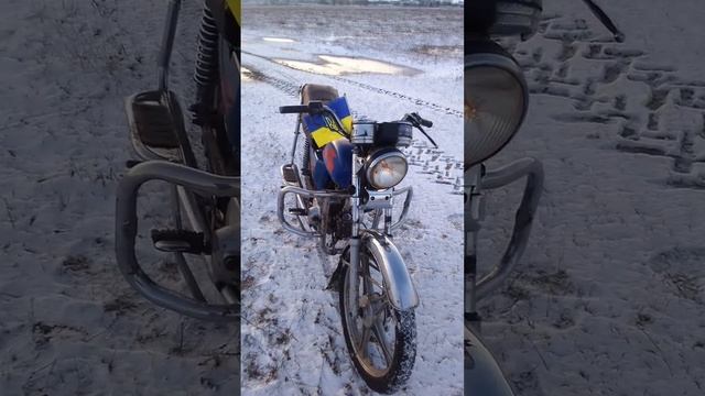 Мопед альфа зимой#ендуро#альфа#снег#enduro.