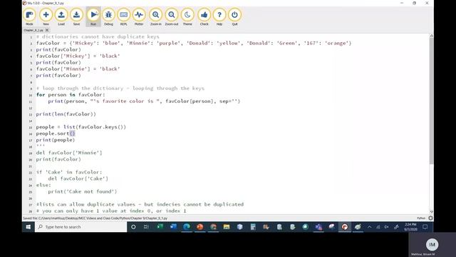 Python   Chapter 9   Class 1   Part 2   Dictionary Methods