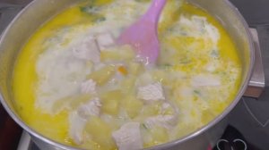 Сырный суп с курицей