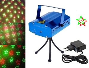 Лазерный проектор Сердечки мини лазер Laser Stage Lighting Mini.