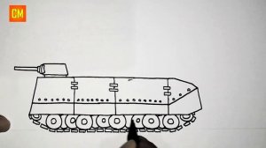 Cara Menggambar Tank Ratte Soviet [HomeAnimations Tank] - Tank Drawing
