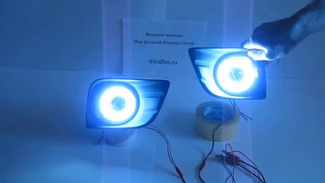 Противотуманные фары с ДХО для Toyota Prado 150. ПТФ с ходовыми огнями на Тойота Ленд Крузер Прадо. смотреть онлайн