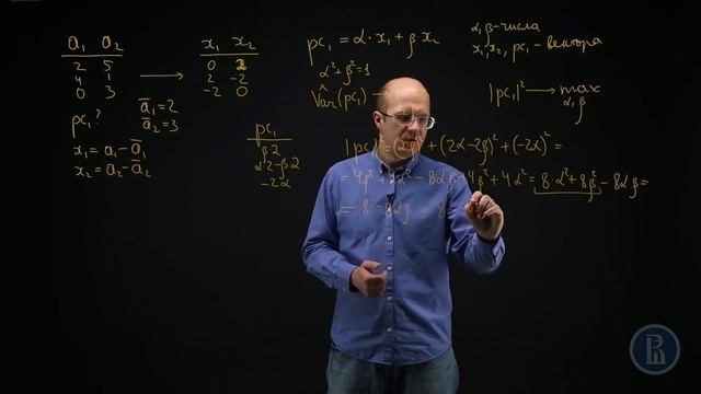 Простой пример нахождения главных компонент