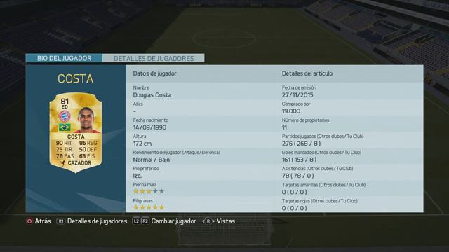 Analizando jugadores el CRACK DOUGLAS COSTA/FIFA16. смотреть онлайн