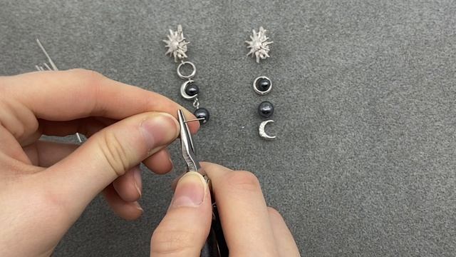 Невесомые серьги с чёрным жемчугом | Tanissa Hobby