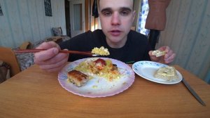 МУКБАНГ АСМР КОТЛЕТЫ КУРИНЫЕ / КАША ПШЕННАЯ / СОУС / САЛАТ ОВОЩНОЙ / БУТЕРБРОДЫ/ EATING ASMR Mukban