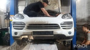 замена заднего сальника ДВС порше кайен 2013год  3.6л v6