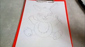 Как нарисовать зайчика с цветком. Уроки рисования для детей