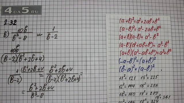Упражнение № 2.32 (Вариант В.Г) – ГДЗ Алгебра 8 класс Мордкович А.Г. смотреть онлайн