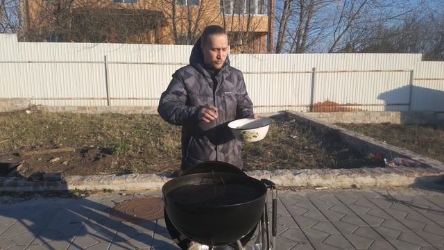 Шампиньоны фаршированные в гриле. #Готовимдома #Грибочки