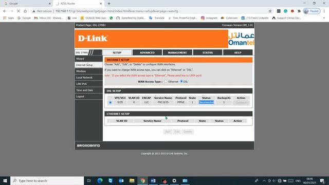 How to configure DLS router Dlink 2790-U, Configuration of Router. DSL Router setup configuration