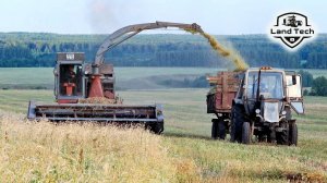 Ещё в строю - комбайн КСК-100А с двигателем СМД! Заготовка кормов в засуху!