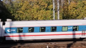 "Опаздывающий Стриж!"Электровоз ЭП20-012 со скоростным поездом №713 "Стриж" проследует станцию Химк