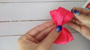 Бантик за 5 минут по П шаблону (канзаши мк) вариант 3/ Bow for 5 minutes + template DIY