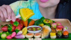 ASMR THAI DESSERT ขนมลูกชุบ *LUKCHUP (SOFT RELAXING EATING SOUNDS) LIGHT WHISPERS | SAS-ASMR