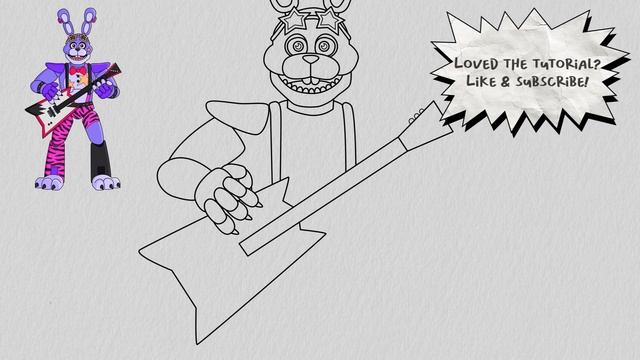 How to Draw GLAMROCK BONNIE ?? (Five Nights at Freddy's) | Easy Step-By-Step Drawing Tutorial смотреть онлайн