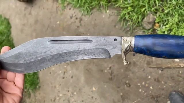 Авторский нож, Мачете из дамасской стали смотреть онлайн