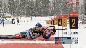 БИАТЛОН. КМ 2008-09. Ванкувер (Канада). Женщины. Эстафета 4 х 6 км. (Спорт). 14.03.2009. 720p.