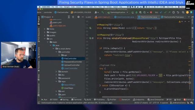 Fixing Security Flaws in Spring Boot Applications with IntelliJ IDEA and Snyk смотреть онлайн