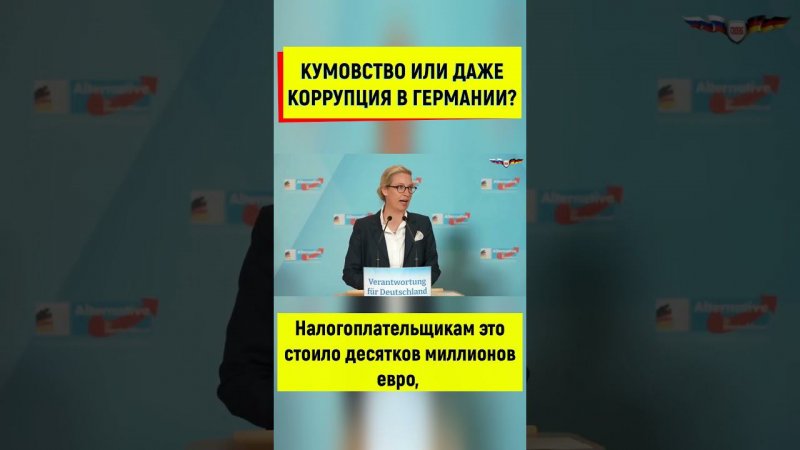 Кумовство и коррупция - это одна из основных проблем правительства Германии!