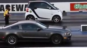 Гонка мустанг против смарта