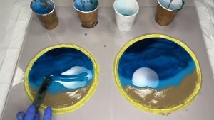 Море эпоксидной смолой в молдах | Ажурные волны | Шикарная этажерка из смолы