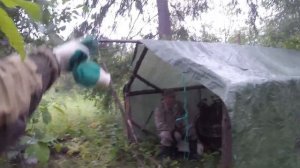 Строим балаган укрытие , ночь в лесу, открытие осенней охоты на уток